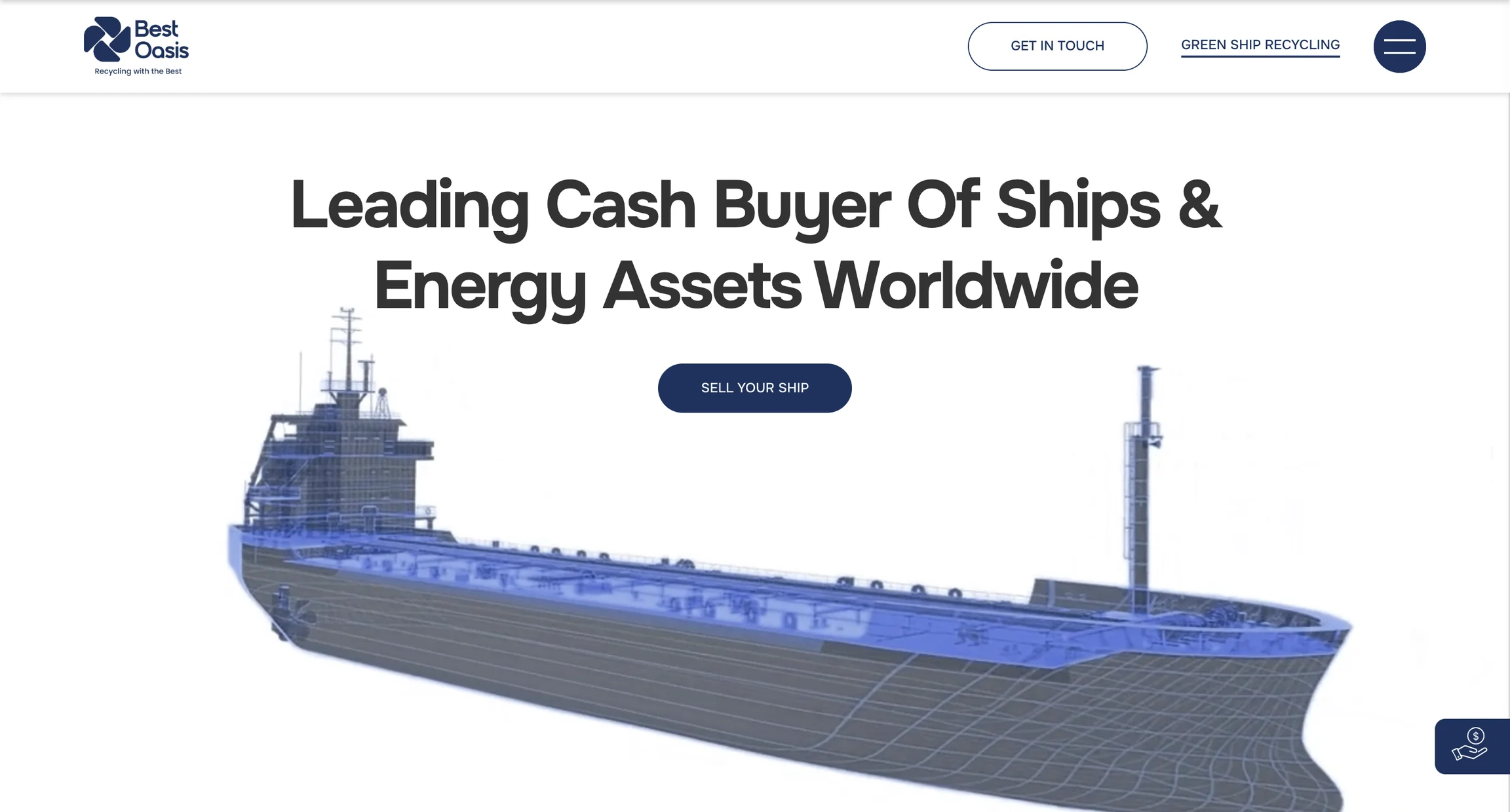 Best Oasis home page, the 3D ship banner